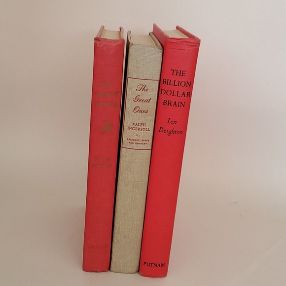 Red Hardcover book lot for shelf decor - Picture 2 of 4